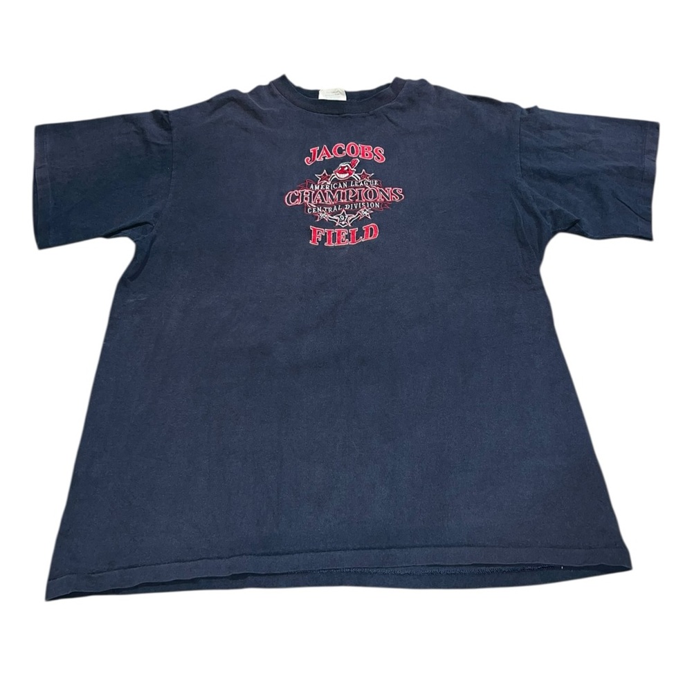 VTG 1997 Cleveland Indians Jacobs Field 3-Peat Champions Shirt XL